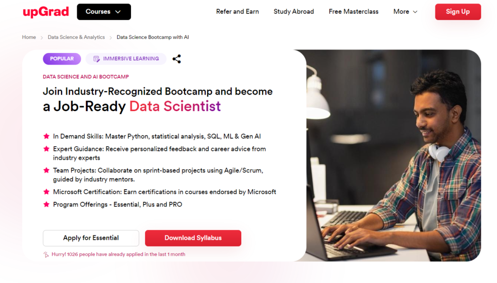 AI course for beginners by Upgrad.