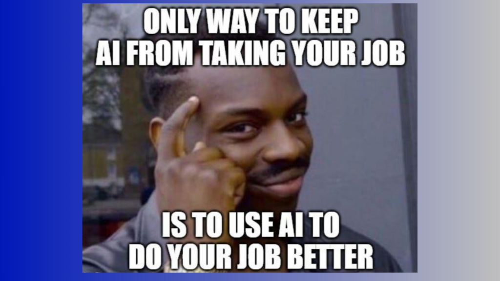 AI meme of black guy pointing at head.
