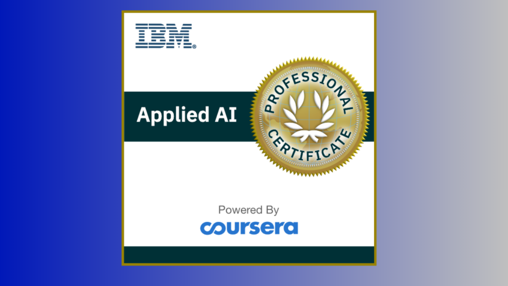 Certified artificial intelligence consultant course by IBM.