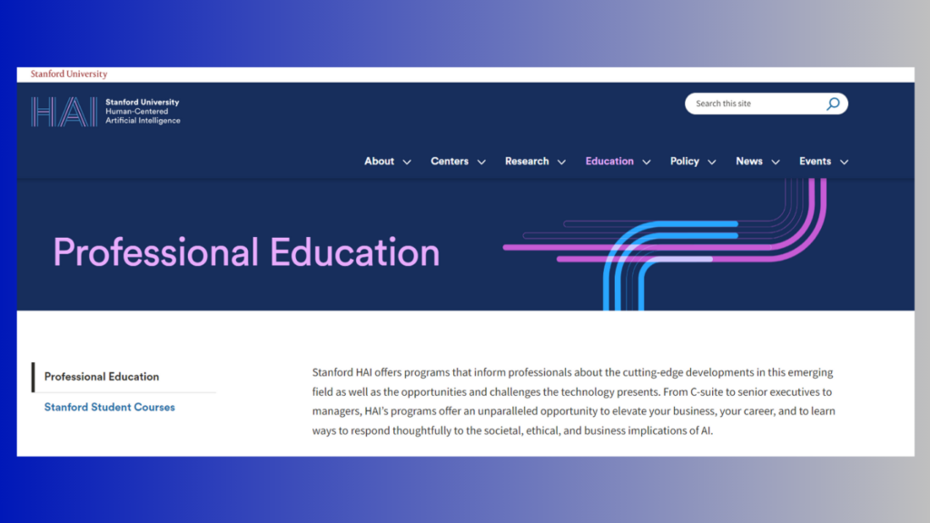 Certified artificial intelligence consultant course by Stanford.