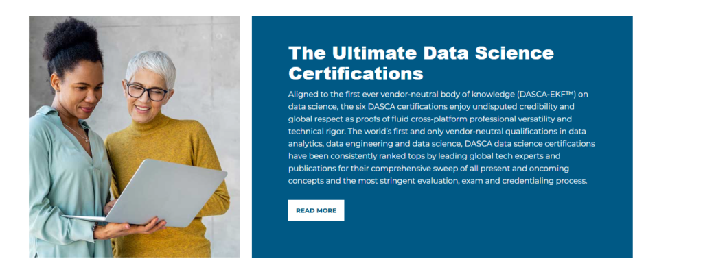 DASCA is the ultimate certification for data science and AI courses.