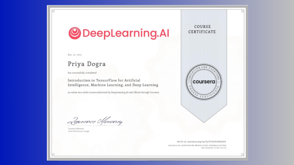 AI programs with certification to learn Tensorflow, AI ML, and deep learning.