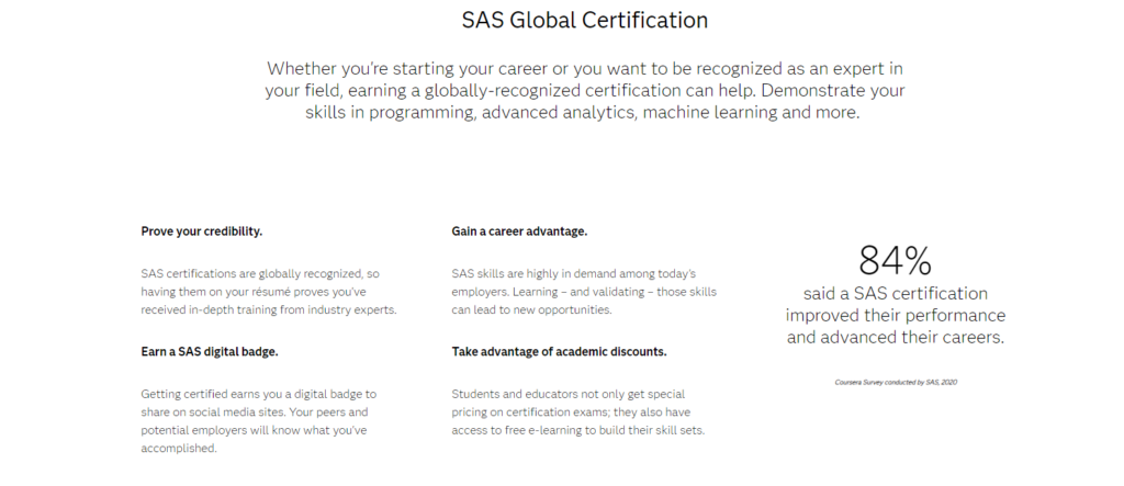 SAS certification AI courses are as good as CPD certification.