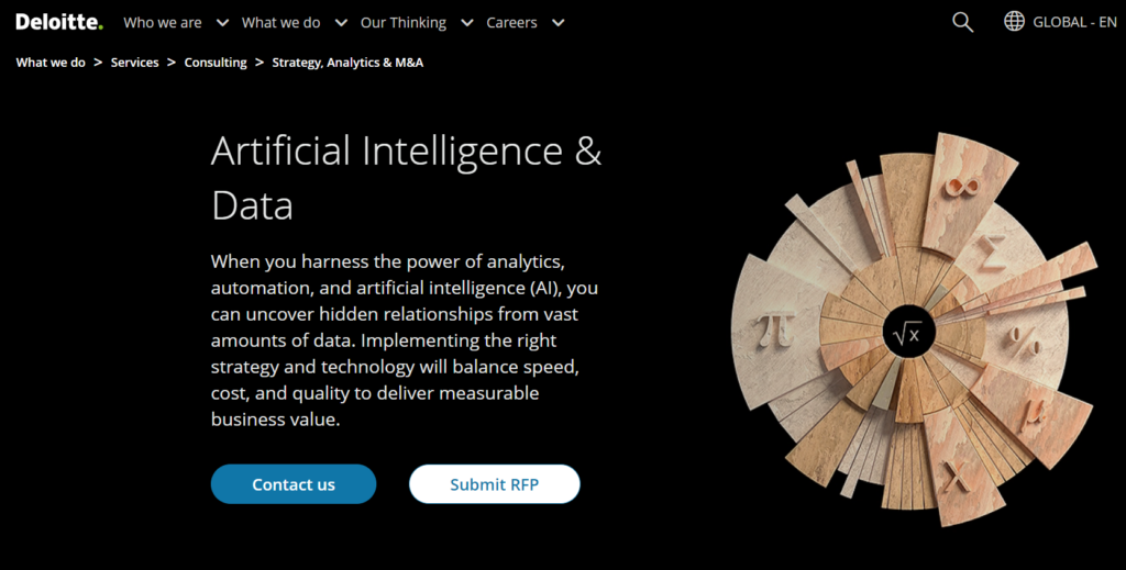 Deloitte is an example of AI strategy consultants.